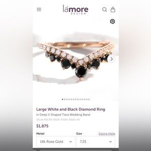 La More 14k Rose Gold Diamond and Black Diamond Wedding Band